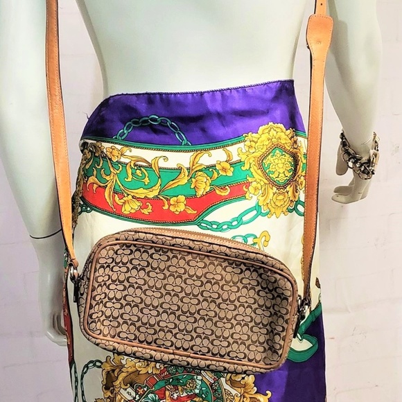 Coach Bags Coach Cross Body Brown Leather Fabric Purse 634 Poshmark